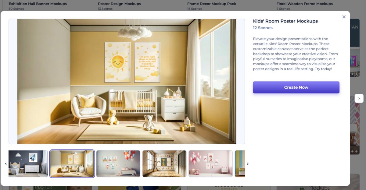 Kids' Room Poster Mockup Preview from Renderforest