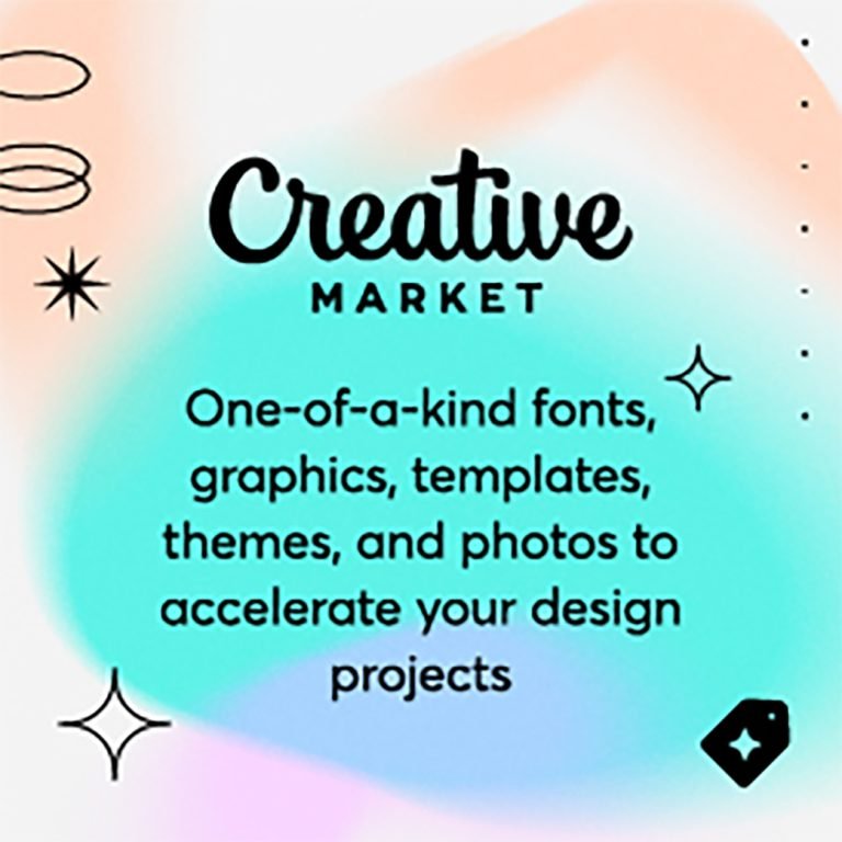 Creative Market link to One-of-a-kind fonts, graphics, templates, themes, and photos to accelerate your design projects.